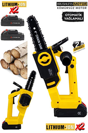 STK4022 40VF Kömürsüz Motorlu Çelik Şanzımanlı X2 Akülü Otomatik Yağlamalı Dal Budama Testeresi