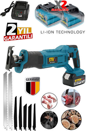 Kömürsüz Motor Yüksek 388VF 10Ah Çift Akülü Şarjlı Tilki Kuyruğu Testere Ahşap Metal