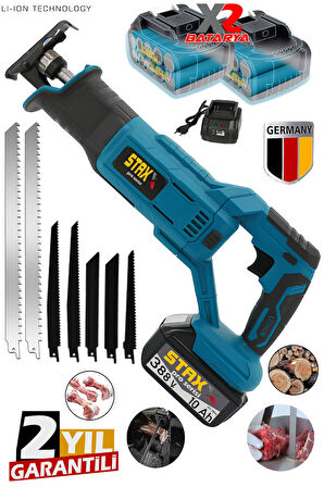 Kömürsüz Motor Yüksek 388VF 10Ah Çift Akülü Şarjlı Tilki Kuyruğu Testere Ahşap Metal