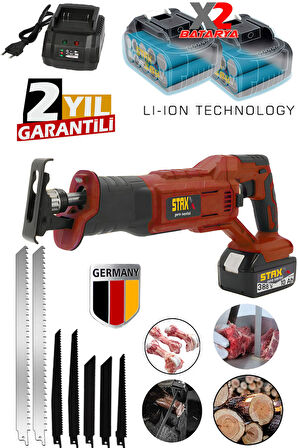 10 Pilli Lityum Profesyonel Seri Tuğla Beton Gaz Kesme Tilki Kuyruğu Testeresi 7 Bıçak Hediye