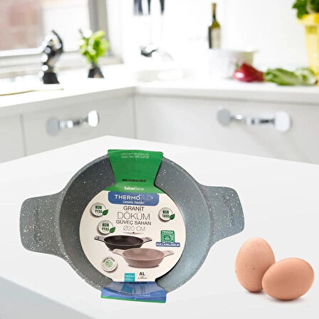 Thermo AD 20 cm Granit Döküm Güveç Sahan - Fırın ve Ocak Kullanımına Uygun