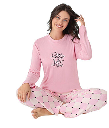 Pijahome Kadın Kışlık Termal Uzun Kollu Pijama Takımı