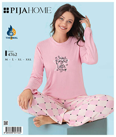 Pijahome Kadın Kışlık Termal Uzun Kollu Pijama Takımı