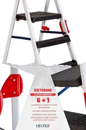 Extreme Plastik 6+1 Basamaklı Metal Merdiven