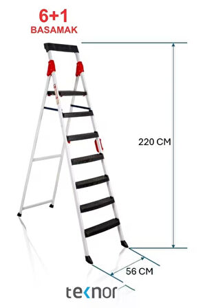 Extreme Plastik 6+1 Basamaklı Metal Merdiven