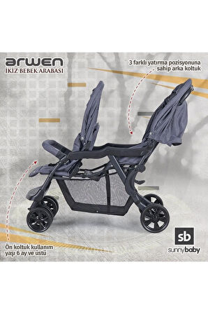 Arwen Arka Arkaya Ikiz Bebek Arabası 9032