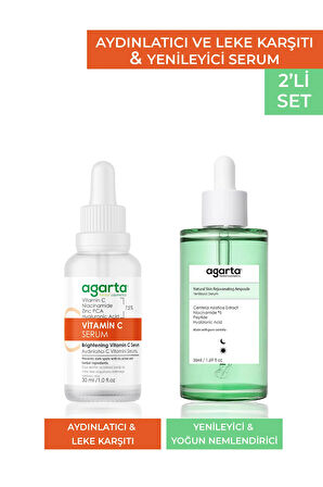 2 li set C vitamini serum + Naturel Skin Rejuvanating yenileyici serum