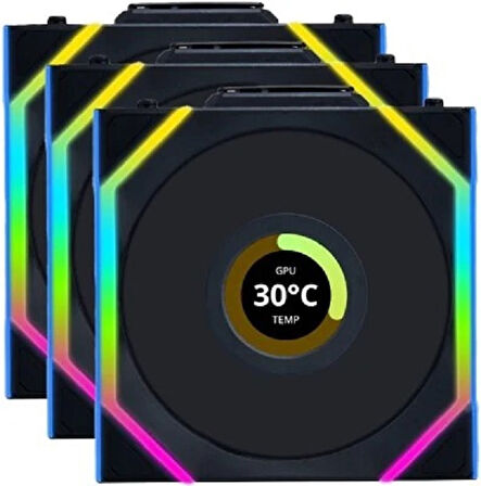 LİAN Lİ UNI FAN SL WIRELESS LCD SİYAH 120 MM FAN (3'LÜ SET)