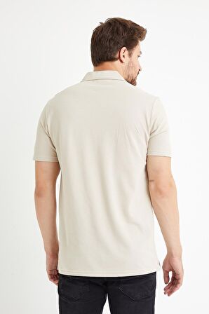 Erkek Basic Polo Yaka Tişört (Regular Fit) Bej