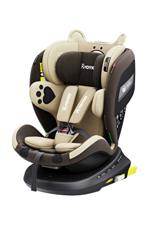 Markgross Yeni Bear 360 ° Dönebilir Yatabilir i-Size 0-36 Kg OtoKoltuğu ISOFIX/SIP/LATCH Kahverengi