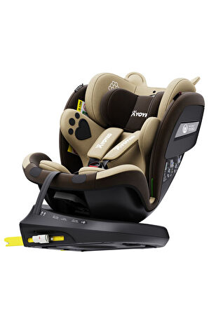 Markgross Yeni Bear 360 ° Dönebilir Yatabilir i-Size 0-36 Kg OtoKoltuğu ISOFIX/SIP/LATCH Kahverengi