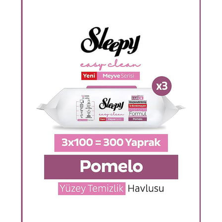 Sleepy Yüzey Temizlik Havlusu 100 lü Pomelo 3 lü