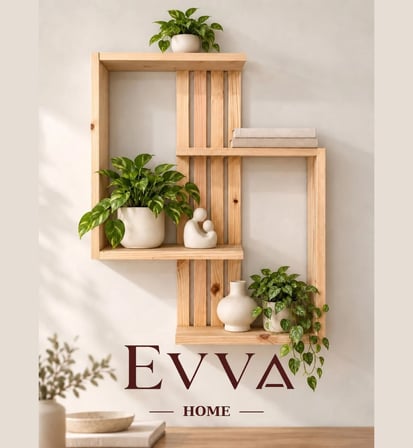 🌿 Ahşap Dekoratif Duvar Rafı
