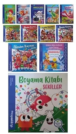 Öğrenceli Etkinlikler-benden Kaçmaz Aktivite Etkinlik Hikaye Ve Boyama Kitapları 12 Kitap