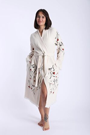 siluet 4 KAT müslin kimono&kaftan bornoz, gizli torba cepli