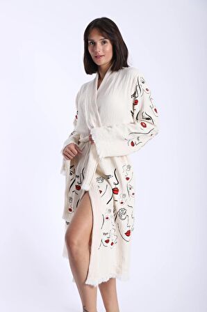 siluet 4 KAT müslin kimono&kaftan bornoz, gizli torba cepli