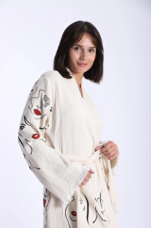 siluet 4 KAT müslin kimono&kaftan bornoz, gizli torba cepli