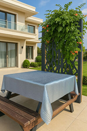 Lüks Hasır Su Geçirmez Şeffaf Pvc Masa Örtüsü Silinebilir Muşamba Sofra Bezi