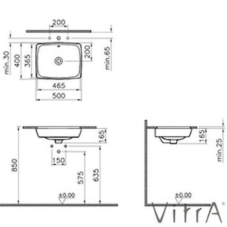 VİTRA METROPOL TEZGAHALTI LAVABO 80*40 CM
