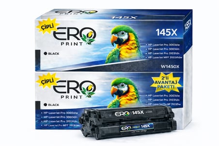 HP W1450X - 145X Çipli Muadil Toner - 3800 Sayfalık - 2'li Avantaj Paket