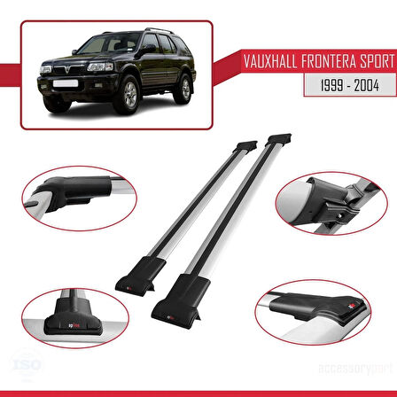 Vauxhall Frontera 2 Sport 1999-2004 Arası ile Uyumlu FLY Model Ara Atkı Tavan Barı Gri 2 Adet