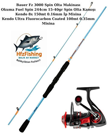 Bauer FZ 3000 - Okuma Fuel Spin 244cm Spin Olta Takımı