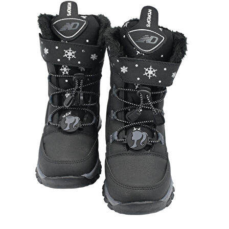 SİA ÇANTA BOOT'S ÇIRTLI & BAĞÇIKLI ORTAPEDİK  & ANATOMİK SAĞLAM KAYMAZ TABANLI UZUN KONÇLU İÇİ KÜRKLÜ NEFES ALAN ÇOCUK SNOW BOOT