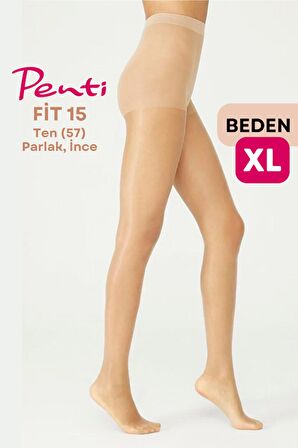 Penti Fit 15 Den Parlak İnce Külotlu Çorap Ten/Nude (57) - 4 Numara X Large