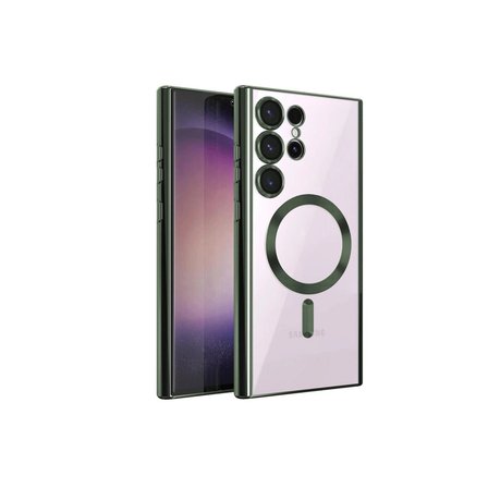 Samsung Galaxy S23 Ultra Kılıf Kross Magneticsafe Kapak - Koyu Yeşil