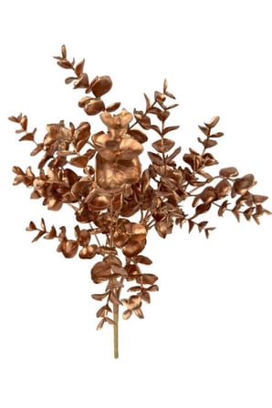 Yapay Çiçek Bakır Bronz Renk Okaliptus Şimşir Demeti Garnitür Aradal Dekoratif Yapay Bitki 35cm
