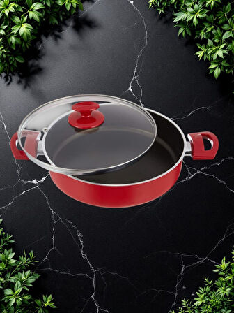 Cam Kapaklı Büyük Boy Pilav ve Karnıyarık Tenceresi