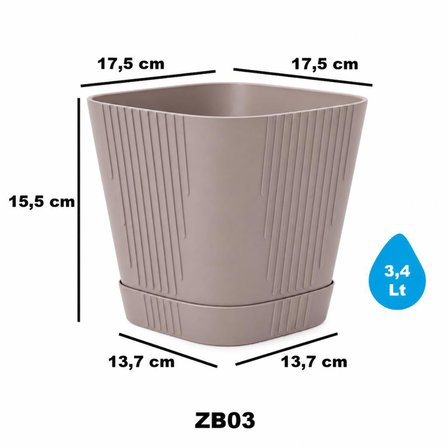 Omnipazar SO-ZB03 Zambak Dekoratif Plastik Saksı 3.4 Litre No:3
