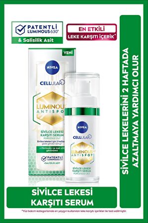 Nivea Luminous630 Sivilce Lekesi Karşıtı Serum 30ml ve DermaSkin Clear Yüz Temizleme Jeli150ml, Niasinamid