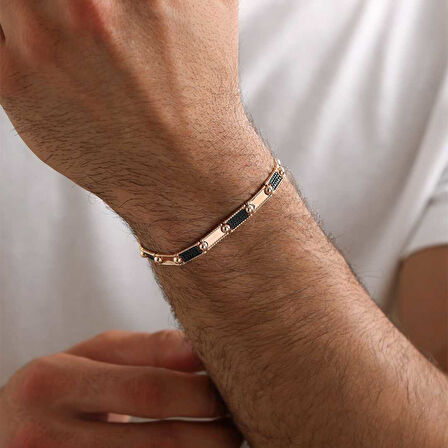 Taşlı Ray Erkek Bileklik