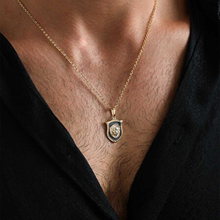 Lion Shield Erkek Kolye