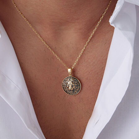 Aslan Eskitmeli Erkek Kolye