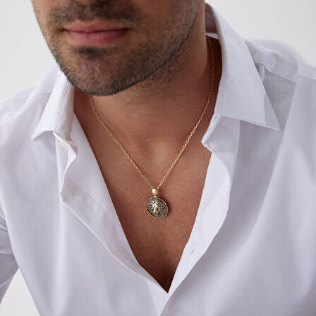 Aslan Eskitmeli Erkek Kolye