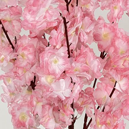 Yapay Ağaç Pembe Bahardalı Ağacı 80 cm Ağacı Japon Kiraz Çiçeği Saksılı 