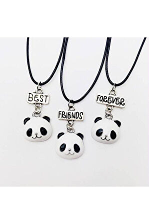 Panda Üçlü Best Friends Kolye