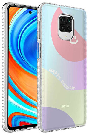 Redmi Note 9 Pro Kılıf Airbag Kenarlı Renkli Desenli Elegans