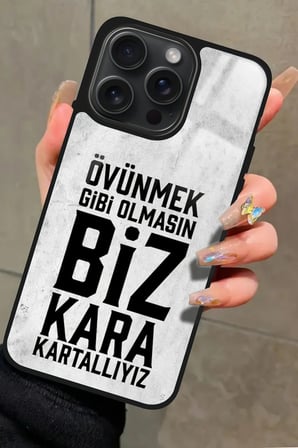 Apple iPhone 13 Pro Max Uyumlu Taraftar Sözü Yazılı Parlak Silikon Kılıf