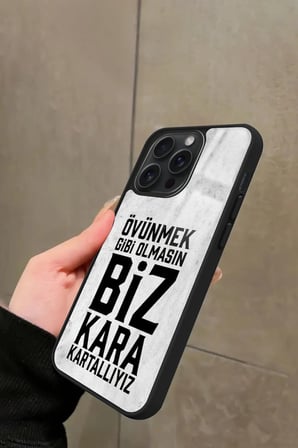 Apple iPhone 13 Pro Max Uyumlu Taraftar Sözü Yazılı Parlak Silikon Kılıf