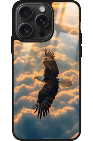 Apple iPhone 15 Pro Max Uyumlu Kartal Tasarımlı Parlak Silikon Kılıf