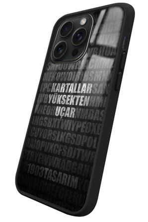 Apple iPhone 15 Pro Max Uyumlu Taraftar Sözü Yazılı Parlak Silikon Kılıf