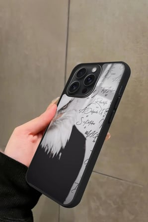 Apple iPhone 15 Pro Uyumlu Kartal Tasarımlı Parlak Silikon Kılıf