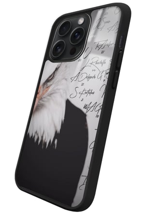 Apple iPhone 15 Pro Uyumlu Kartal Tasarımlı Parlak Silikon Kılıf