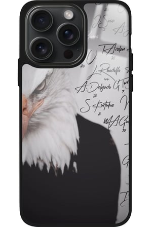 Apple iPhone 15 Pro Uyumlu Kartal Tasarımlı Parlak Silikon Kılıf
