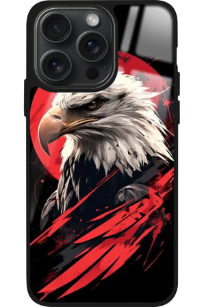 Apple iPhone 15 Pro Uyumlu Kartal Tasarımlı Parlak Silikon Kılıf
