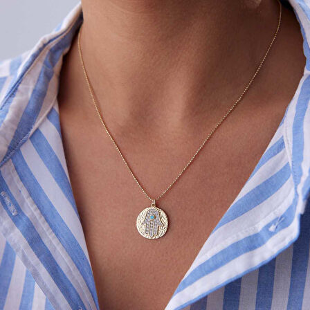 Dövme Plaka Taşlı Fatmanın Eli Kolye