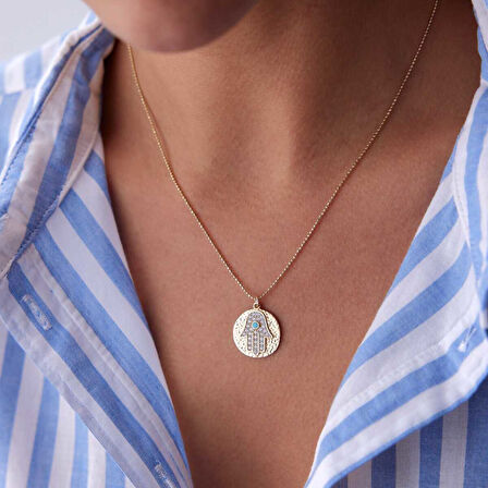 Dövme Plaka Taşlı Fatmanın Eli Kolye